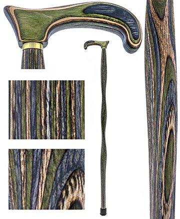 USA-Made Twisted Camo Cane: Stylish Colorwood Laminate Wooden Colortone Walking Canes - Tophatter Daily Deals