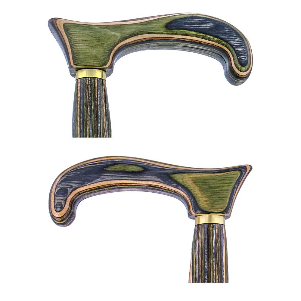 USA-Made Twisted Camo Cane: Stylish Colorwood Laminate Wooden Colortone Walking Canes - Tophatter Daily Deals