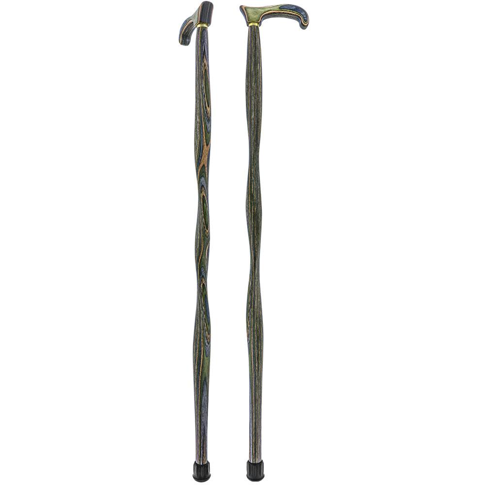 USA-Made Twisted Camo Cane: Stylish Colorwood Laminate Wooden Colortone Walking Canes - Tophatter Daily Deals