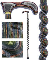 USA-Made Twisted Spiral Cane: Camo Durable Colorwood Laminate Wooden Colortone Walking Canes - Tophatter Daily Deals
