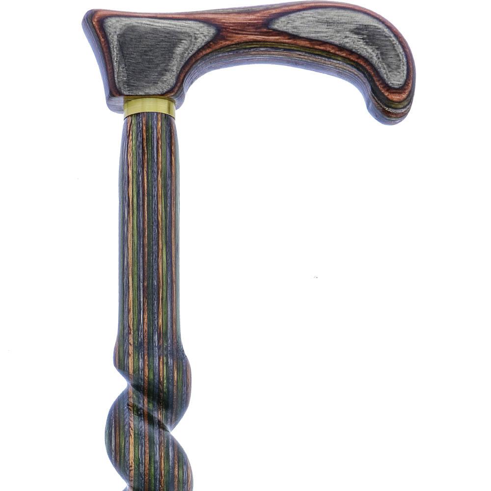 USA-Made Twisted Spiral Cane: Camo Durable Colorwood Laminate Wooden Colortone Walking Canes - Tophatter Daily Deals