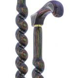 USA-Made Twisted Spiral Cane: Camo Durable Colorwood Laminate Wooden Colortone Walking Canes - Tophatter Daily Deals