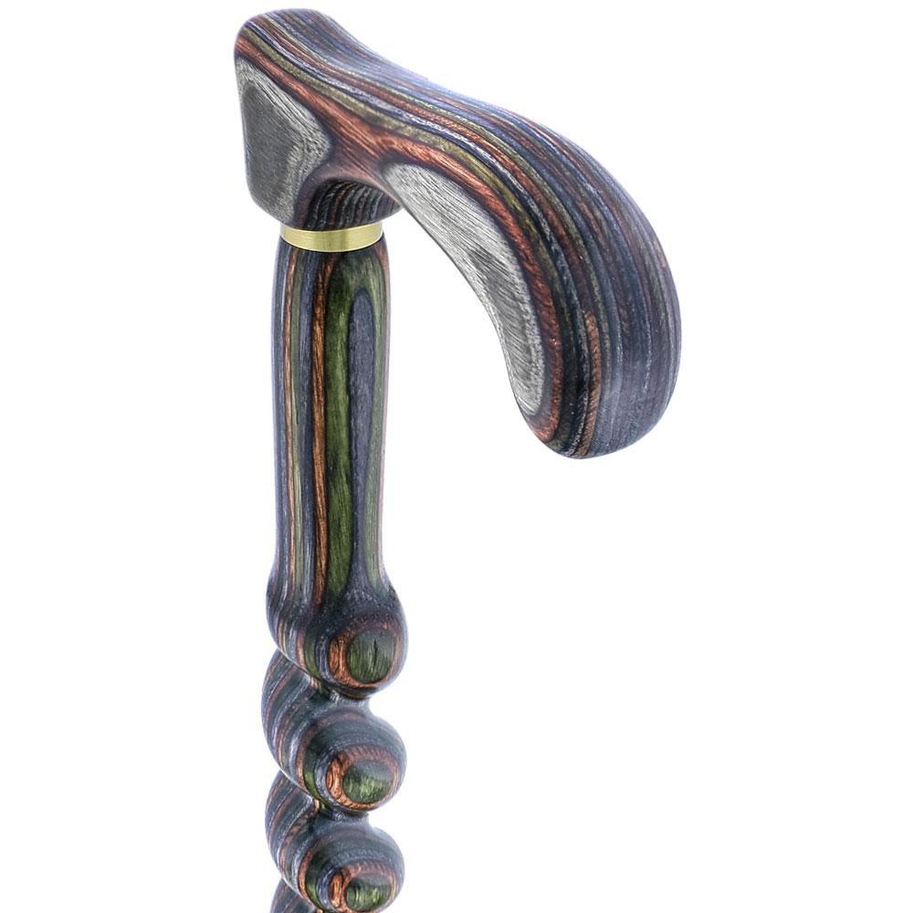 USA-Made Twisted Spiral Cane: Camo Durable Colorwood Laminate Wooden Colortone Walking Canes - Tophatter Daily Deals