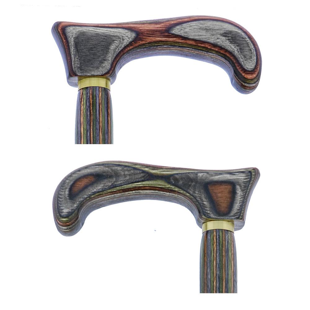 USA-Made Twisted Spiral Cane: Camo Durable Colorwood Laminate Wooden Colortone Walking Canes - Tophatter Daily Deals
