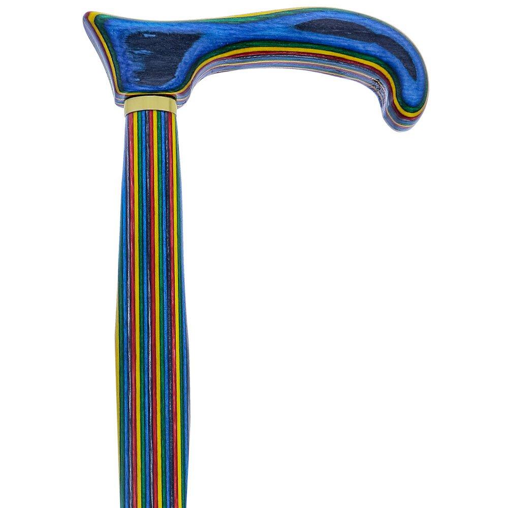 USA-Made Twisted Candy Swirl Cane: Vibrant Colorwood Laminate Wooden Colortone Walking Canes - Tophatter Daily Deals