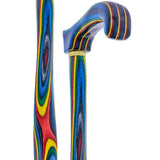 USA-Made Twisted Candy Swirl Cane: Vibrant Colorwood Laminate Wooden Colortone Walking Canes - Tophatter Daily Deals