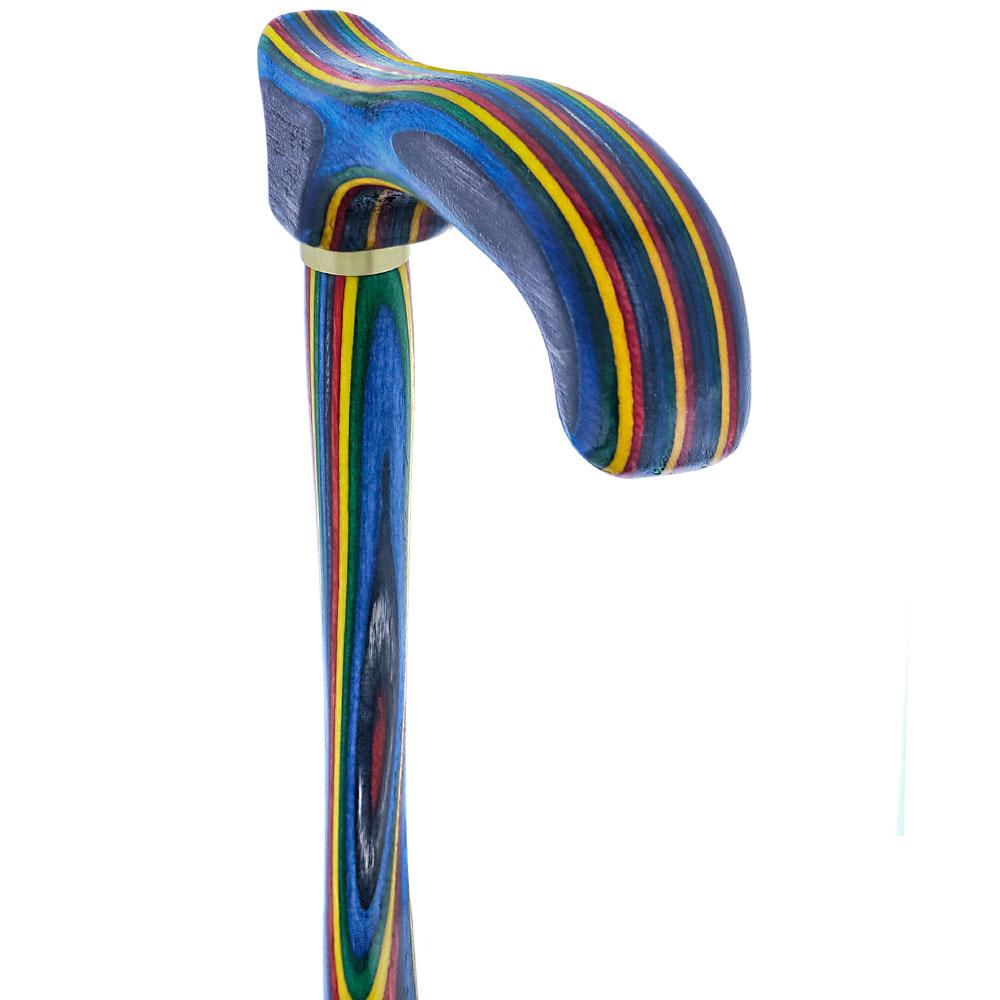 USA-Made Twisted Candy Swirl Cane: Vibrant Colorwood Laminate Wooden Colortone Walking Canes - Tophatter Daily Deals