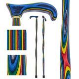 USA-Made Twisted Candy Swirl Cane: Vibrant Colorwood Laminate Wooden Colortone Walking Canes - Tophatter Daily Deals