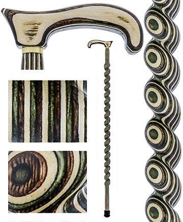 USA-Made Twisted Spiral Cane: Field & Stream Durable Laminate Wooden Colortone Walking Canes - Tophatter Daily Deals