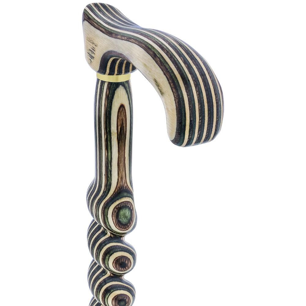 USA-Made Twisted Spiral Cane: Field & Stream Durable Laminate Wooden Colortone Walking Canes - Tophatter Daily Deals