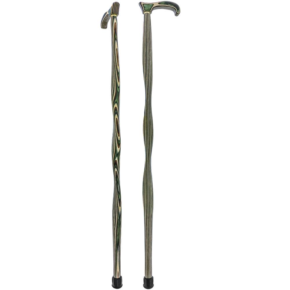 USA-Made Twisted Field & Stream Cane: Colorwood Laminate Wooden Colortone Walking Canes - Tophatter Daily Deals