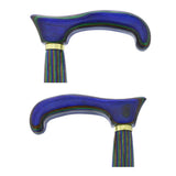 USA-Made Twisted Design Cane: Green, Blue & Brown Colorwood Wooden Colortone Walking Canes - Tophatter Daily Deals