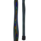 USA-Made Twisted Design Cane: Green, Blue & Brown Colorwood Wooden Colortone Walking Canes - Tophatter Daily Deals