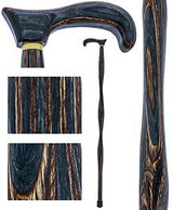 USA-Made Twisted Gunstock Cane: Black & Brown: Stylish Laminate Wooden Colortone Walking Canes - Tophatter Daily Deals