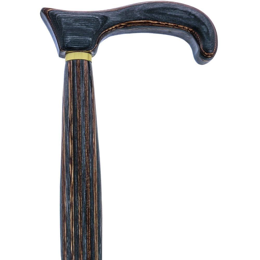 USA-Made Twisted Gunstock Cane: Black & Brown: Stylish Laminate Wooden Colortone Walking Canes - Tophatter Daily Deals