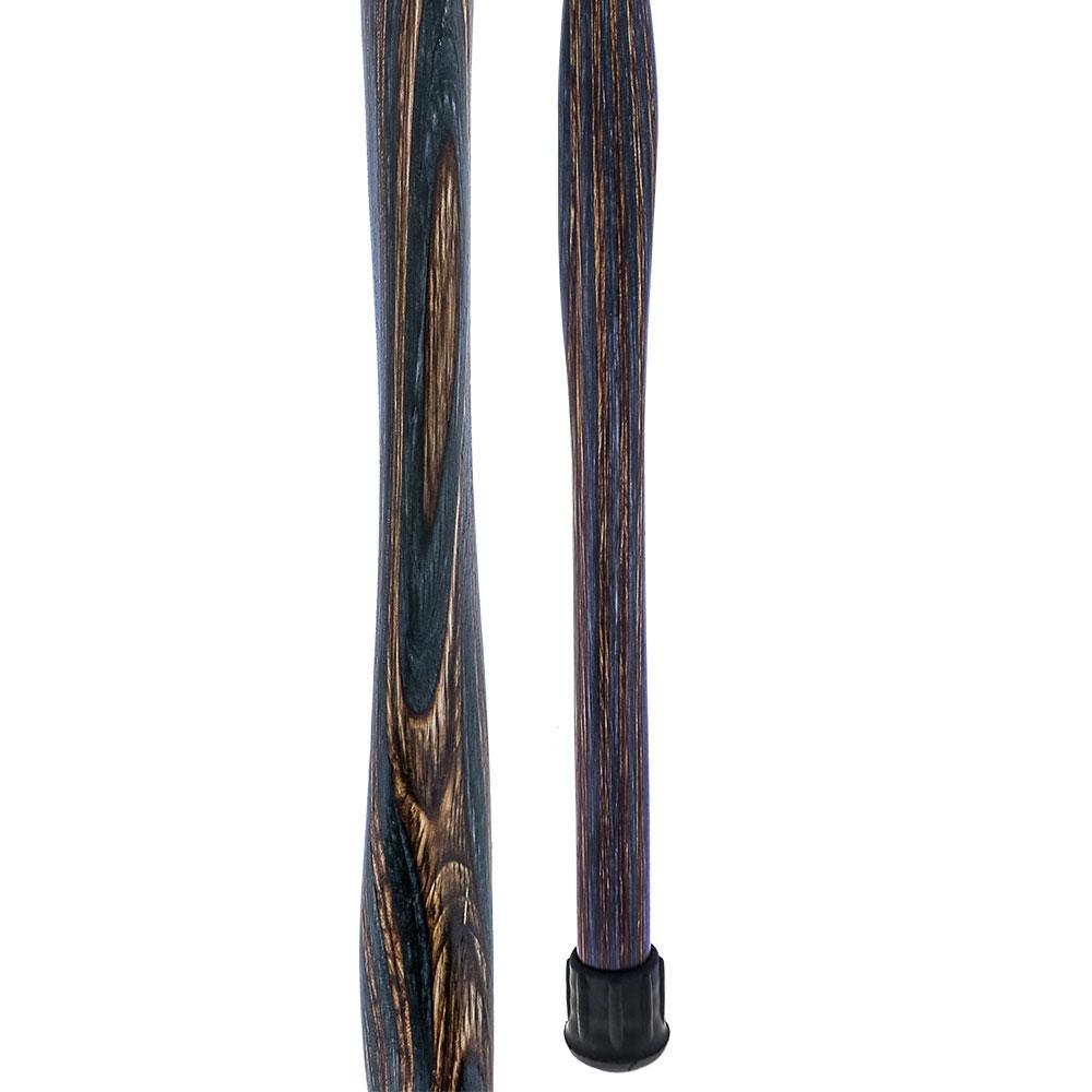 USA-Made Twisted Gunstock Cane: Black & Brown: Stylish Laminate Wooden Colortone Walking Canes - Tophatter Daily Deals