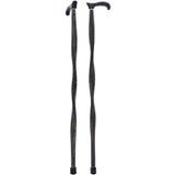 USA-Made Twisted Gunstock Cane: Black & Brown: Stylish Laminate Wooden Colortone Walking Canes - Tophatter Daily Deals