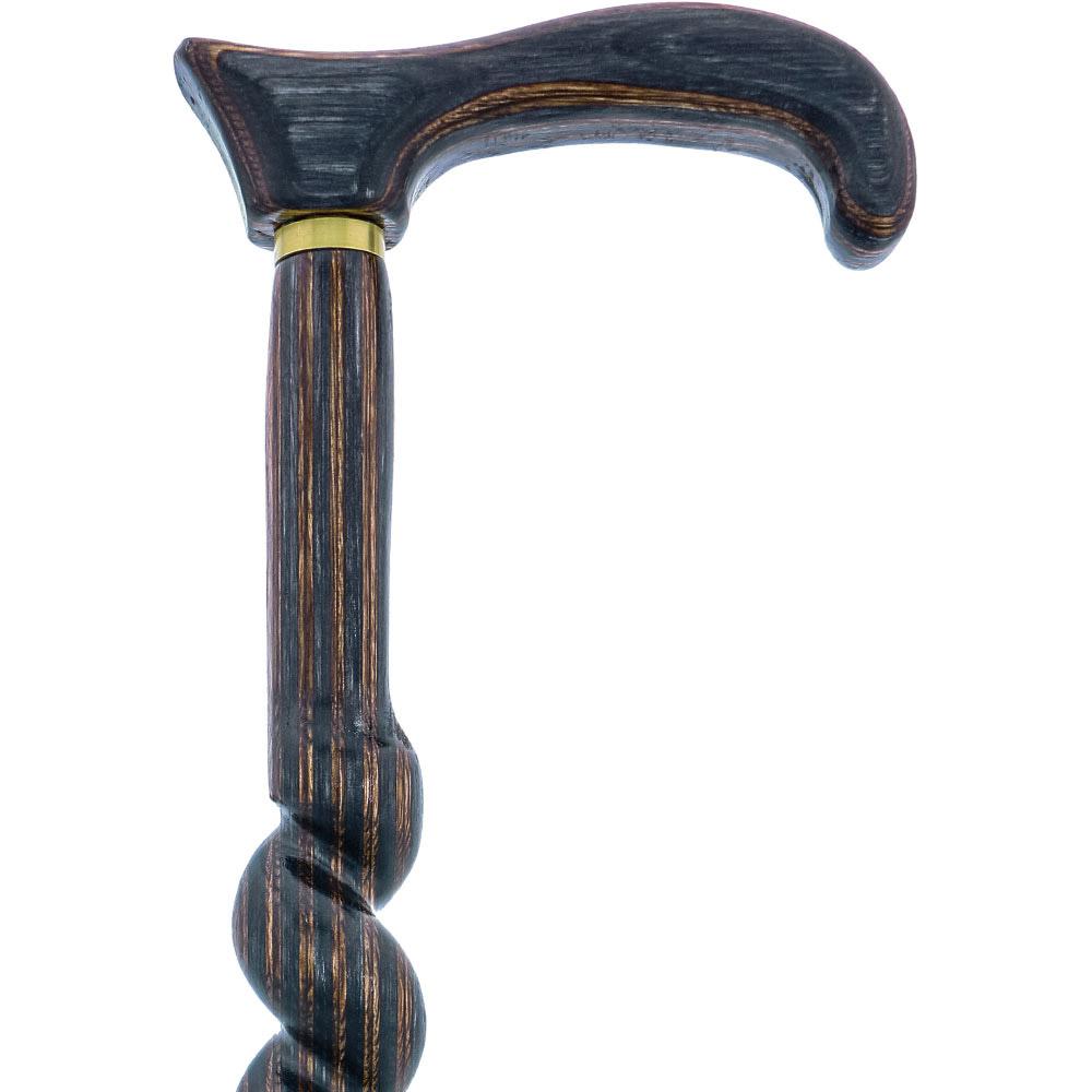 USA-Made Twisted Spiral Cane: Gunstock Brown Durable Laminate Wooden Colortone Walking Canes - Tophatter Daily Deals