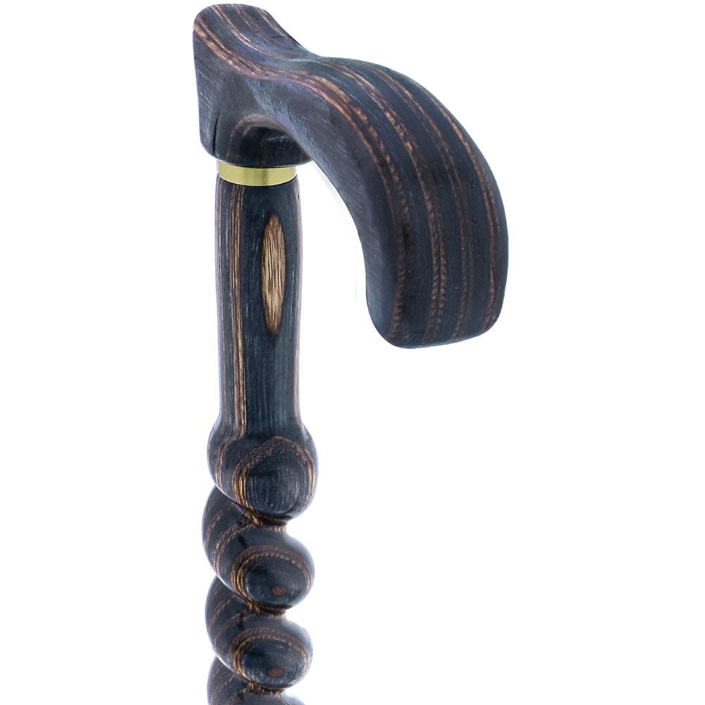 USA-Made Twisted Spiral Cane: Gunstock Brown Durable Laminate Wooden Colortone Walking Canes - Tophatter Daily Deals