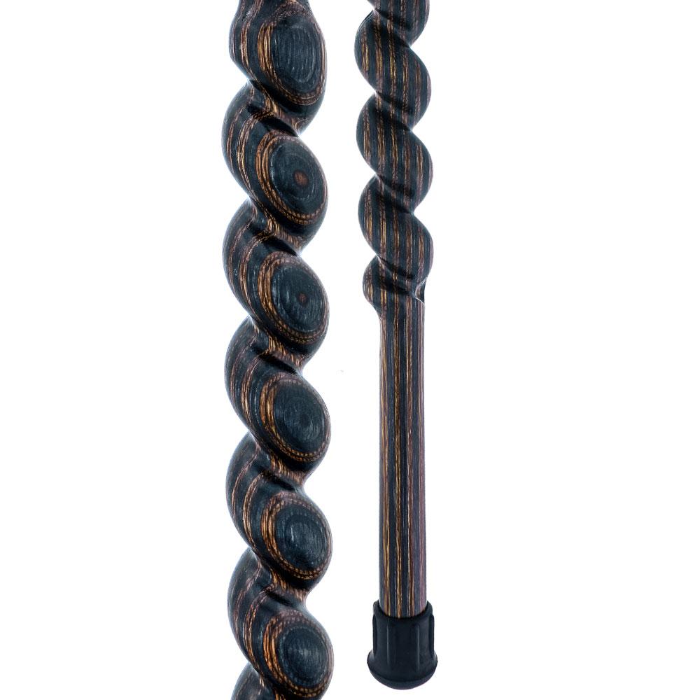 USA-Made Twisted Spiral Cane: Gunstock Brown Durable Laminate Wooden Colortone Walking Canes - Tophatter Daily Deals