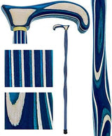 USA-Made Twisted Highlander Blue Cane: Vibrant Colorwood Wooden Colortone Walking Canes - Tophatter Daily Deals