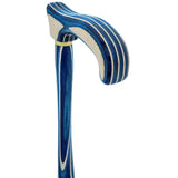 USA-Made Twisted Highlander Blue Cane: Vibrant Colorwood Wooden Colortone Walking Canes - Tophatter Daily Deals
