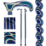 USA-Made Twisted Spiral Cane: Highlander Blue Durable Laminate Wooden Colortone Walking Canes - Tophatter Daily Deals