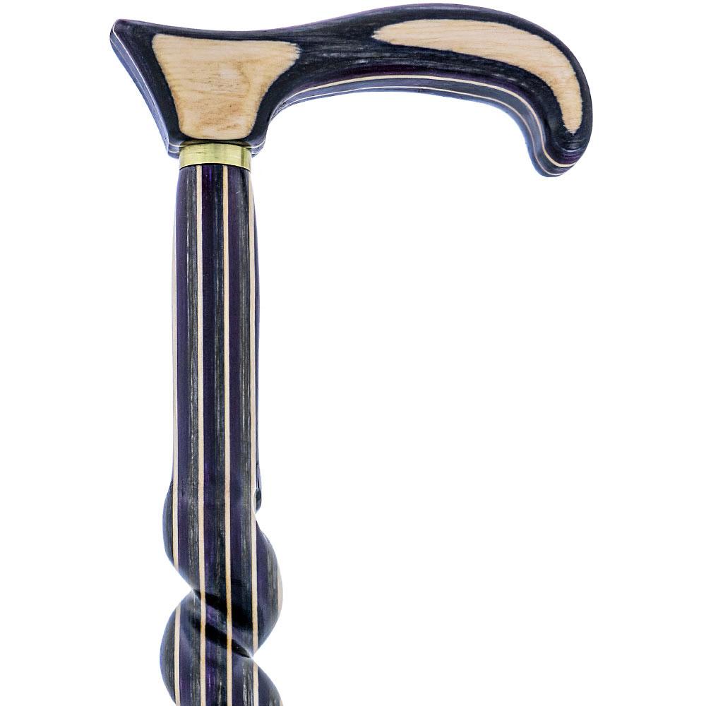 Highlander Purple Colortone Classic Rope Twist Derby Handle Walking Cane With laminate Birchwood Sha Wooden Colortone Walking Canes - Tophatter Daily Deals
