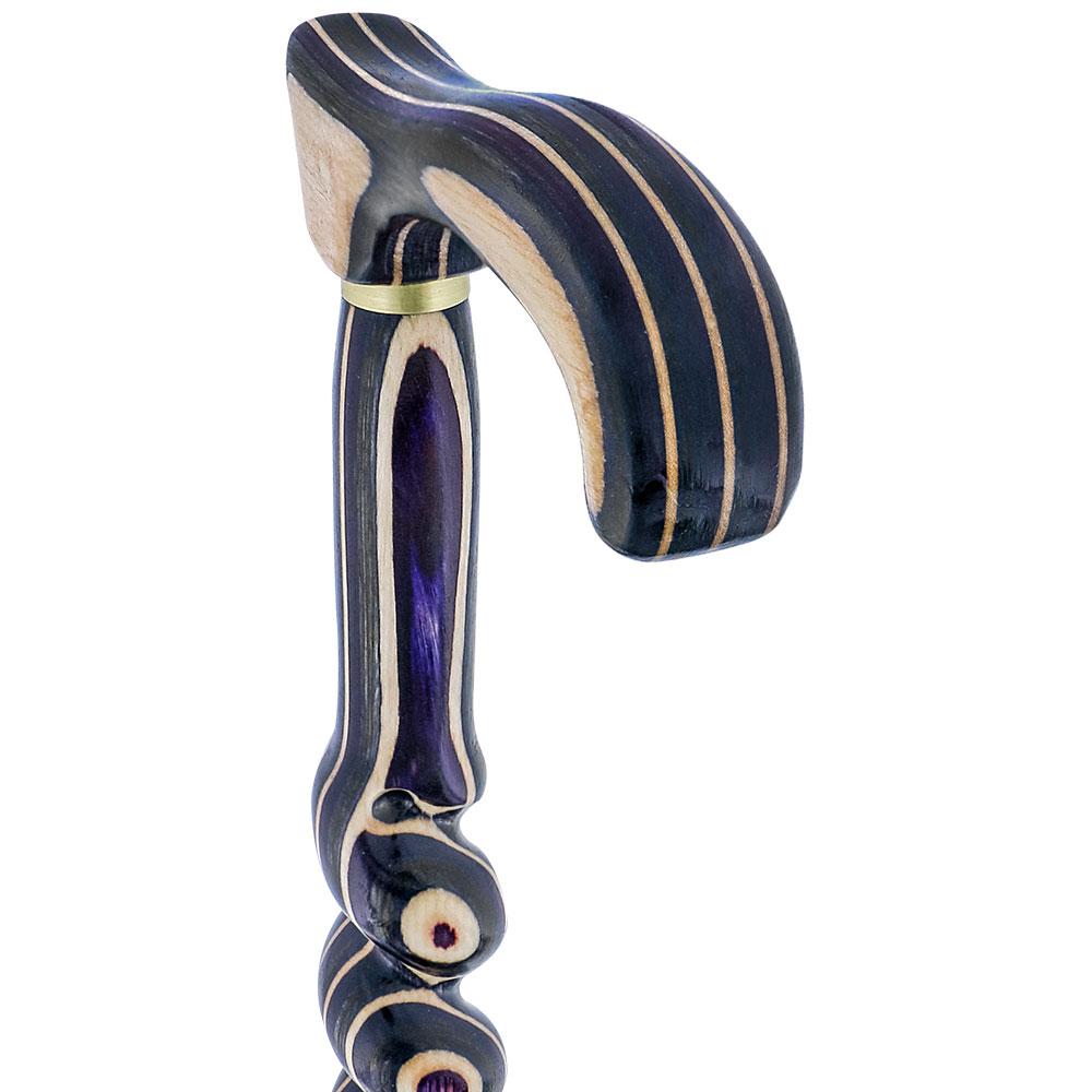 Highlander Purple Colortone Classic Rope Twist Derby Handle Walking Cane With laminate Birchwood Sha Wooden Colortone Walking Canes - Tophatter Daily Deals