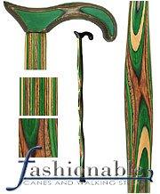 Scratch and Dent Leaf Green Colortone Twist Derby Handle Walking Cane With laminate Birchwood Shaft V3042 Wooden Colortone Walking Canes - Tophatter Daily Deals