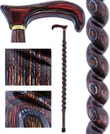 USA-Made Twisted Spiral Cane: Rustic Red Durable Laminate Wooden Colortone Walking Canes - Tophatter Daily Deals