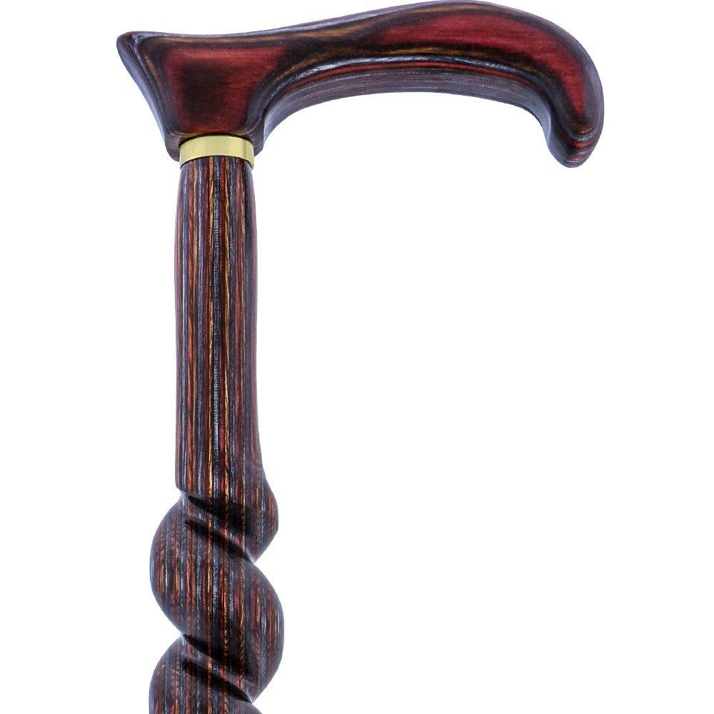 USA-Made Twisted Spiral Cane: Rustic Red Durable Laminate Wooden Colortone Walking Canes - Tophatter Daily Deals