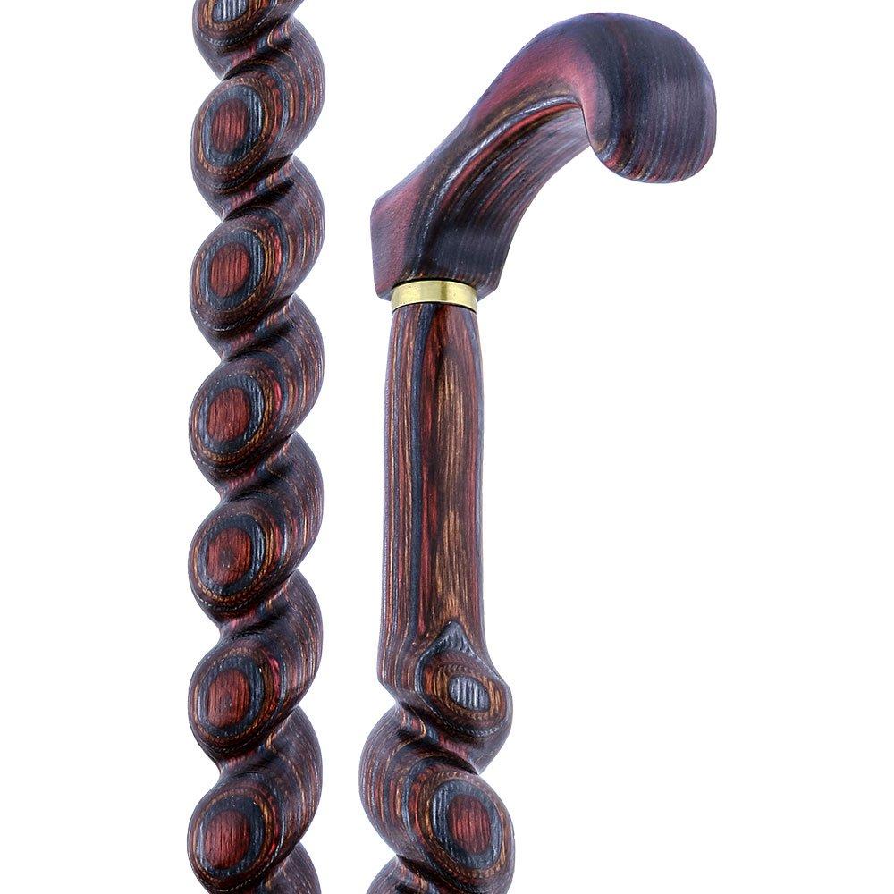 USA-Made Twisted Spiral Cane: Rustic Red Durable Laminate Wooden Colortone Walking Canes - Tophatter Daily Deals