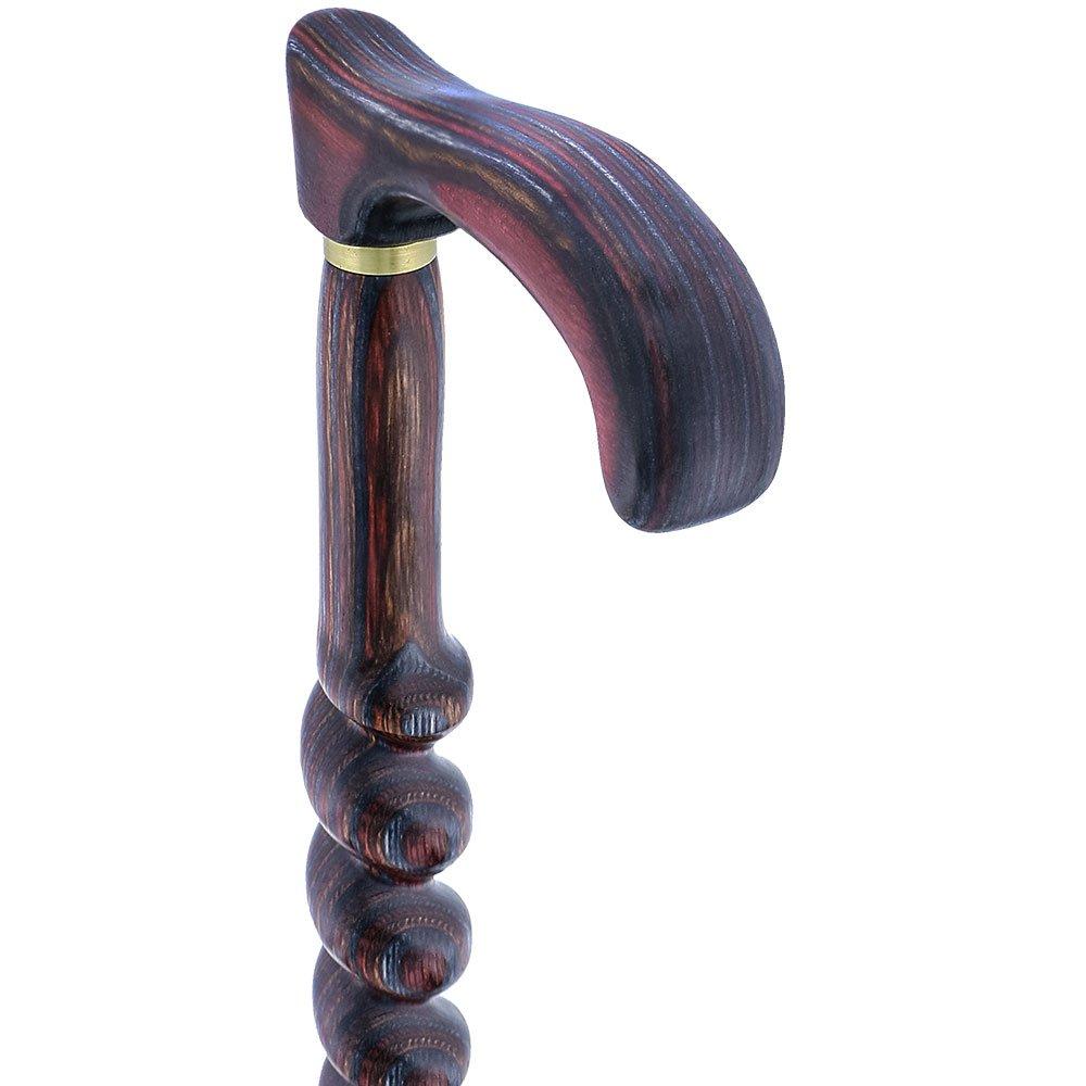 USA-Made Twisted Spiral Cane: Rustic Red Durable Laminate Wooden Colortone Walking Canes - Tophatter Daily Deals