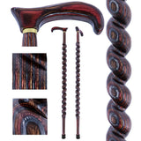 USA-Made Twisted Spiral Cane: Rustic Red Durable Laminate Wooden Colortone Walking Canes - Tophatter Daily Deals