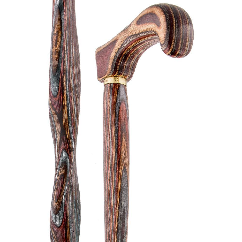 USA-Made Twisted Rustic Red Cane: Unique Colorwood Laminate Wooden Colortone Walking Canes - Tophatter Daily Deals