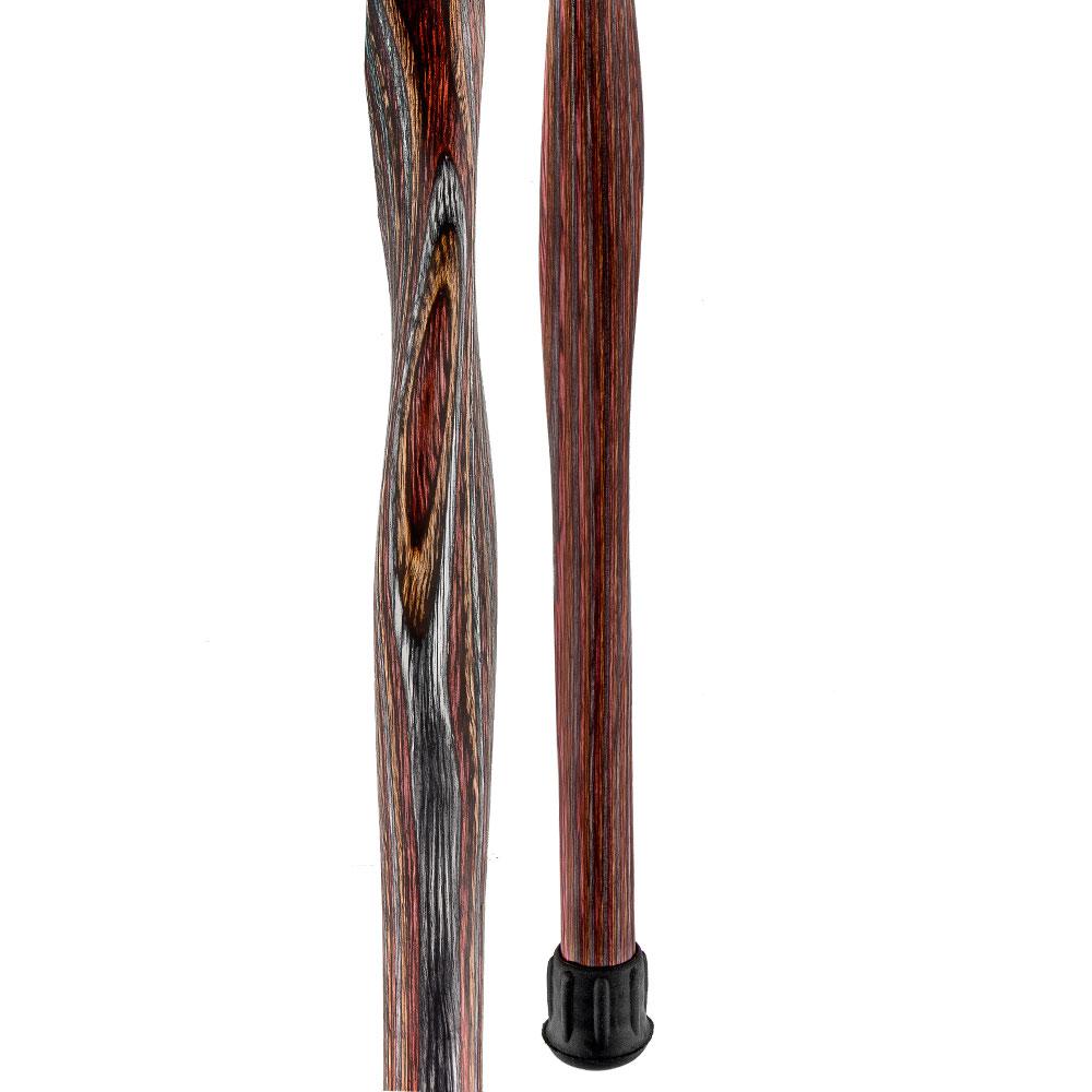 USA-Made Twisted Rustic Red Cane: Unique Colorwood Laminate Wooden Colortone Walking Canes - Tophatter Daily Deals