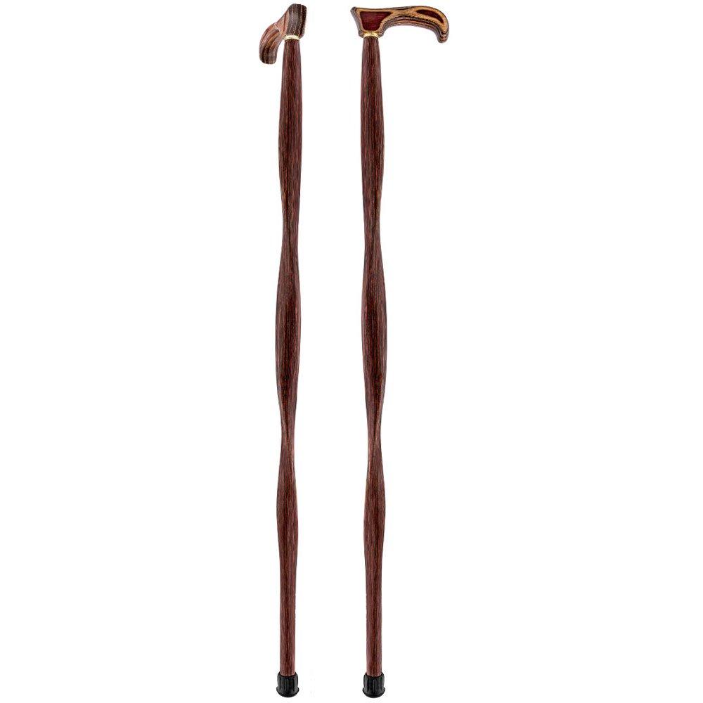 USA-Made Twisted Rustic Red Cane: Unique Colorwood Laminate Wooden Colortone Walking Canes - Tophatter Daily Deals