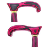 USA-Made Twisted Pink & Charcoal Cane: Vibrant Colorwood Laminate Wooden Colortone Walking Canes - Tophatter Daily Deals