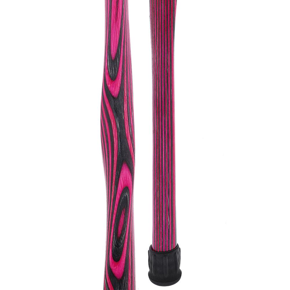 USA-Made Twisted Pink & Charcoal Cane: Vibrant Colorwood Laminate Wooden Colortone Walking Canes - Tophatter Daily Deals