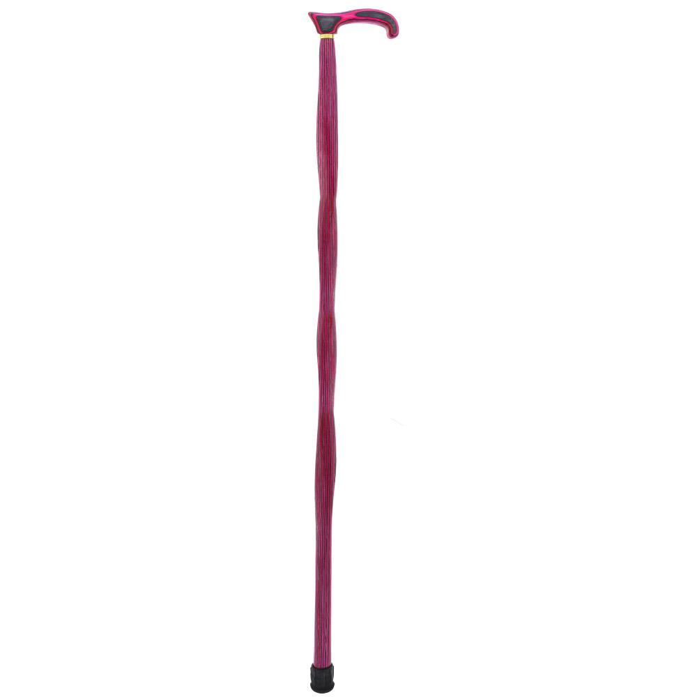 USA-Made Twisted Pink & Charcoal Cane: Vibrant Colorwood Laminate Wooden Colortone Walking Canes - Tophatter Daily Deals