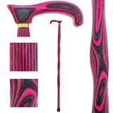 USA-Made Twisted Pink & Charcoal Cane: Vibrant Colorwood Laminate Wooden Colortone Walking Canes - Tophatter Daily Deals