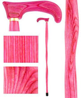 USA-Made Twisted Chic Pink Cane: Vibrant Colorwood Laminate Wooden Colortone Walking Canes - Tophatter Daily Deals