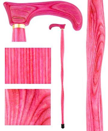 USA-Made Twisted Chic Pink Cane: Vibrant Colorwood Laminate Wooden Colortone Walking Canes - Tophatter Daily Deals