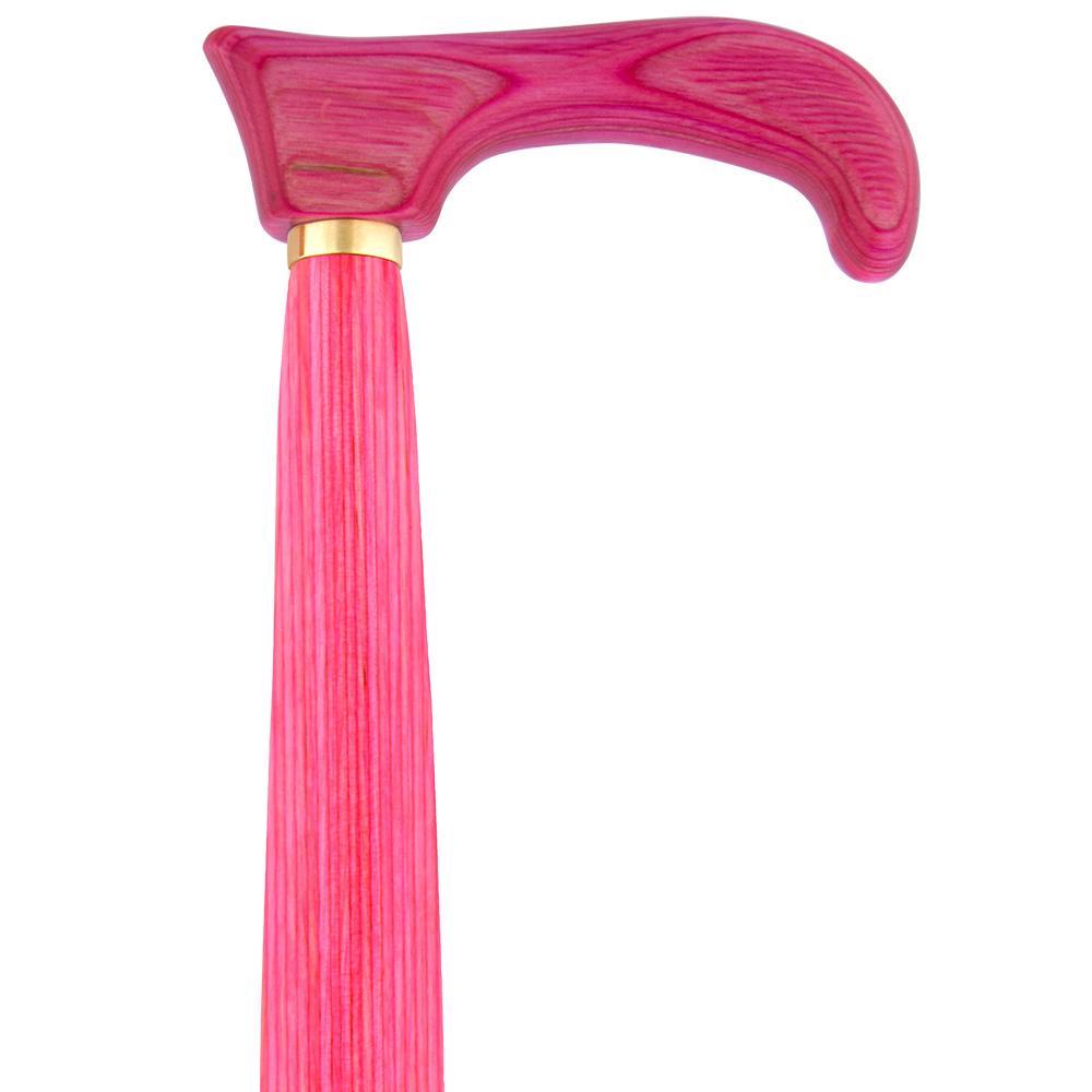 USA-Made Twisted Chic Pink Cane: Vibrant Colorwood Laminate Wooden Colortone Walking Canes - Tophatter Daily Deals
