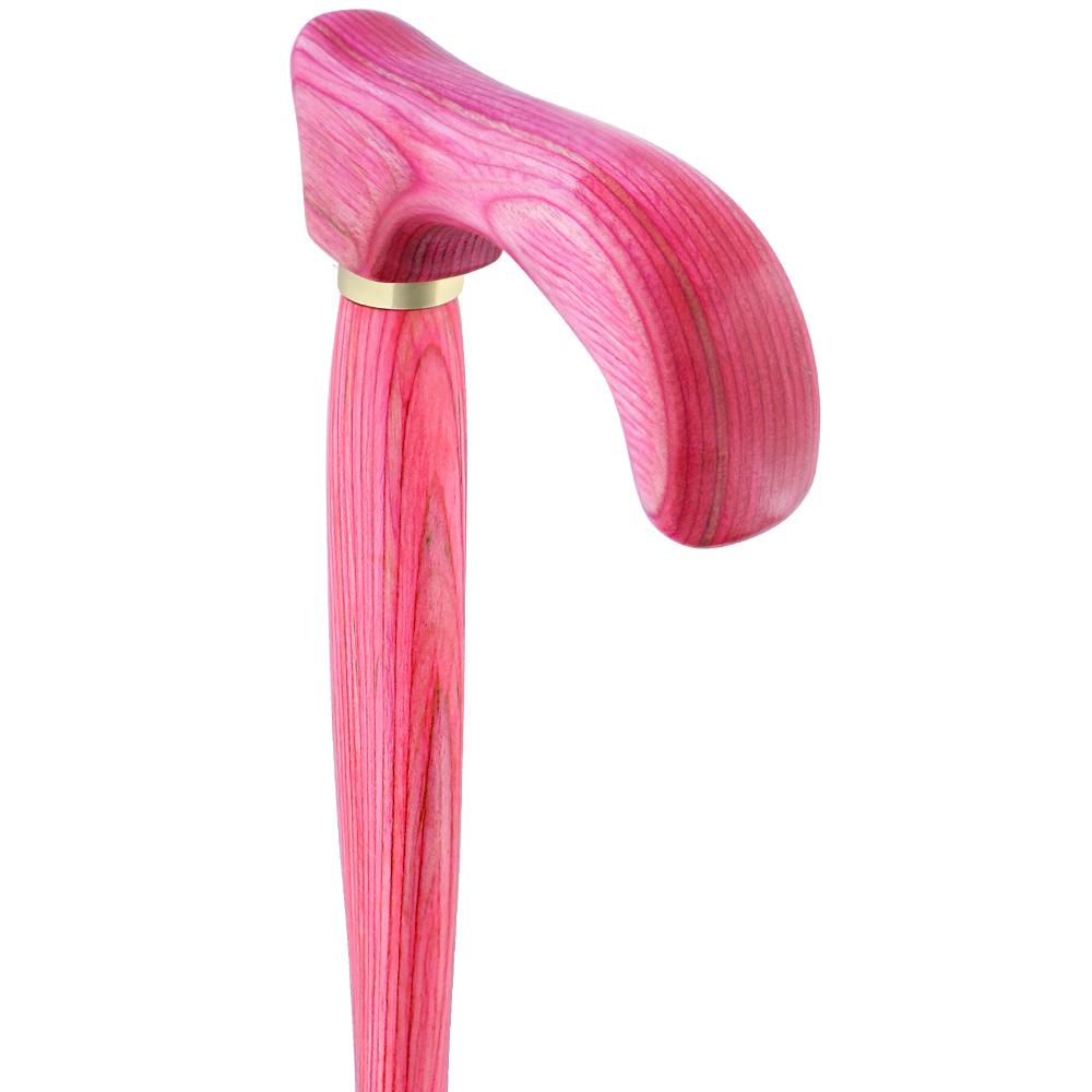 USA-Made Twisted Chic Pink Cane: Vibrant Colorwood Laminate Wooden Colortone Walking Canes - Tophatter Daily Deals