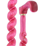 USA-Made Twisted Spiral Cane: Pink Vibrant Colorwood Laminate Wooden Colortone Walking Canes - Tophatter Daily Deals