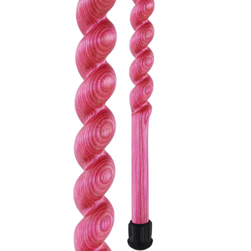 USA-Made Twisted Spiral Cane: Pink Vibrant Colorwood Laminate Wooden Colortone Walking Canes - Tophatter Daily Deals