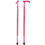 USA-Made Twisted Spiral Cane: Pink Vibrant Colorwood Laminate Wooden Colortone Walking Canes - Tophatter Daily Deals