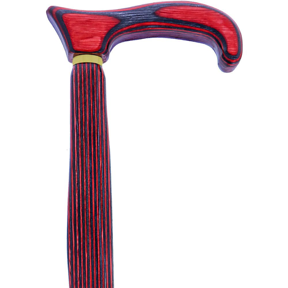 USA-Made Twisted Red-Black Cane: Vibrant Colorwood Birchwood Wooden Colortone Walking Canes - Tophatter Daily Deals